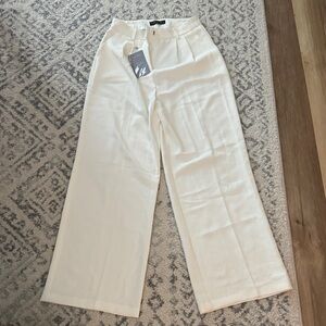 Chic Cream Wide-Leg Trousers
